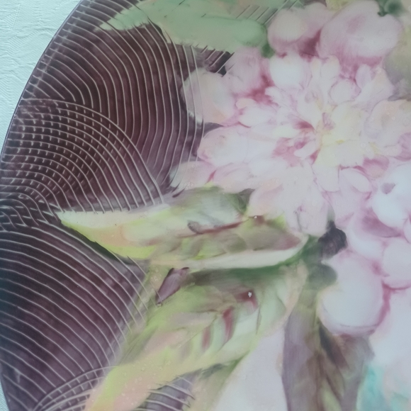 LIMOGES FRANCE 10"VINTAGE HAND PAINTED PLATE PEONIES - Picture 8 of 14